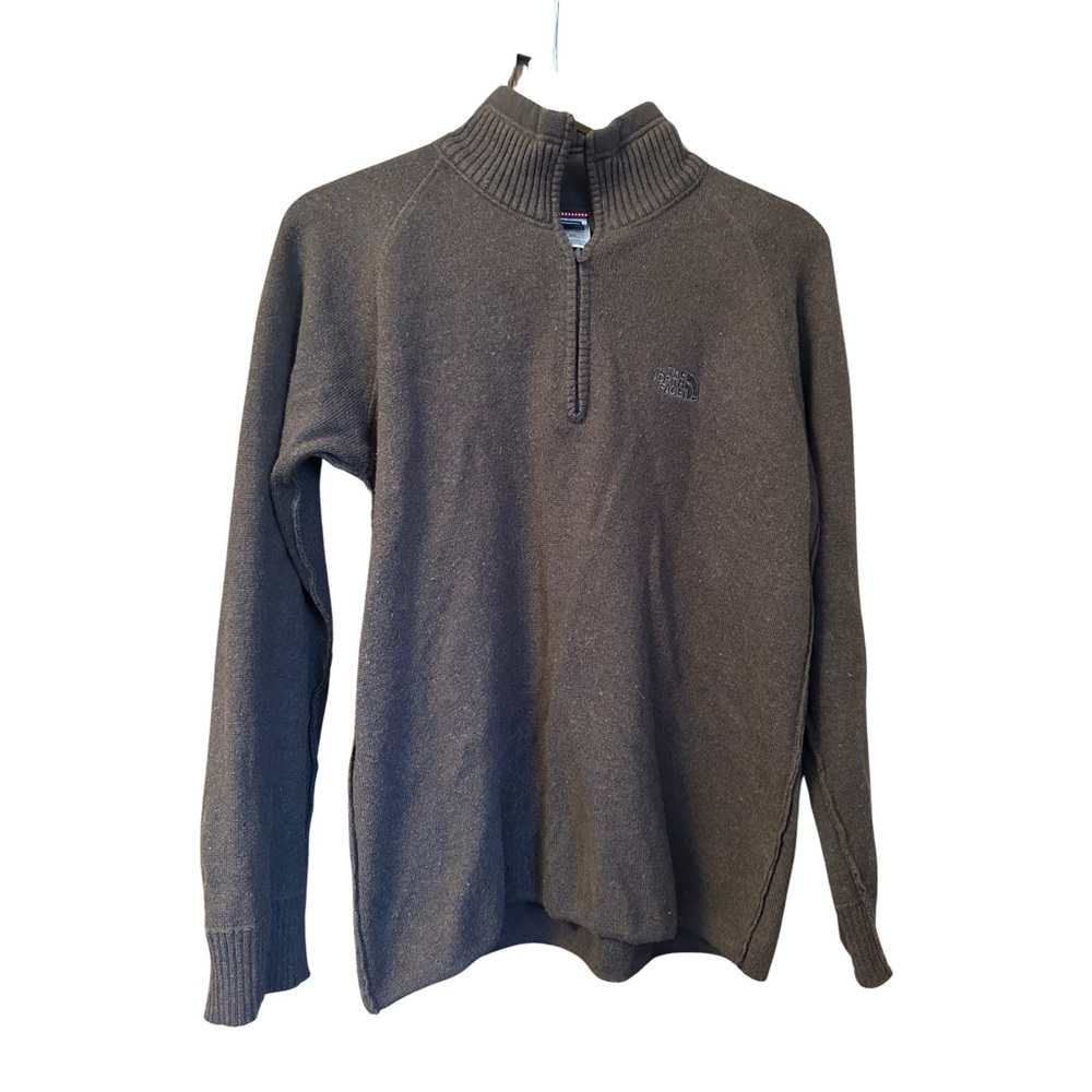 The North Face 1/4 Zip, Wool mix, Brown Sweater, Men’s Medium